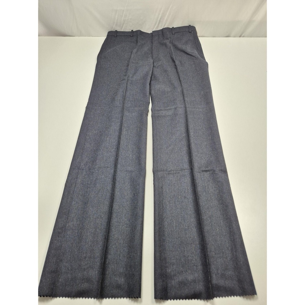 VTG Jaymar Dress Pants Mens 40x36 Blue Wool Flat Front Straight Unhemmed NWT